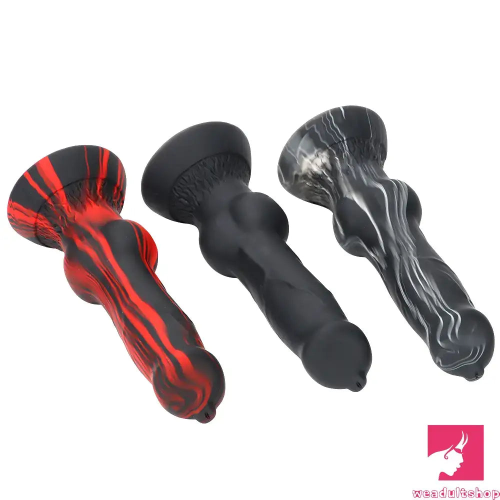 7.48in Silicone Soft Mixed Color Dog Cock Dildo For Love Sex Toy