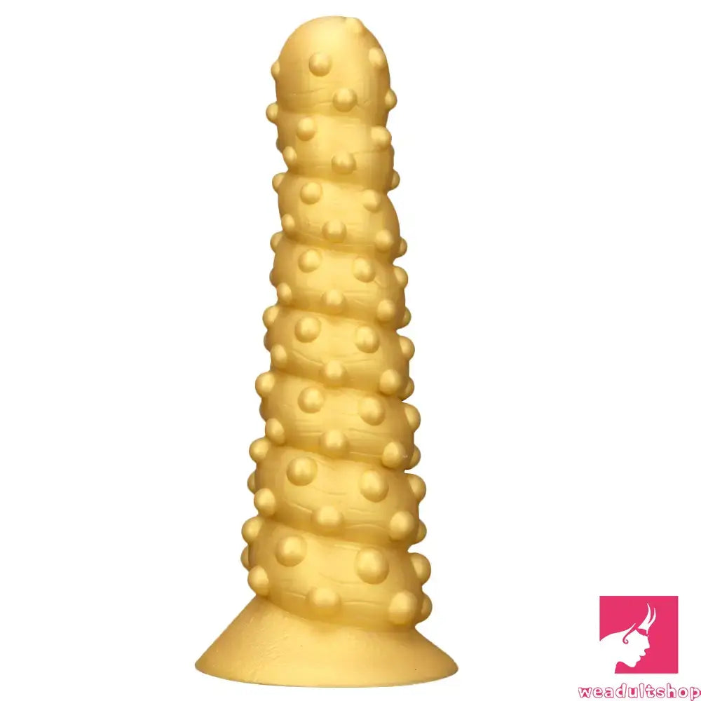 7.48in 11.02in 15in Soft Gold Silicone Spiral Spiked Big Butt Plug Dil 7.48in 11.02in 15in Soft Gold Silicone Spiral Spiked Big Butt Plug Dil