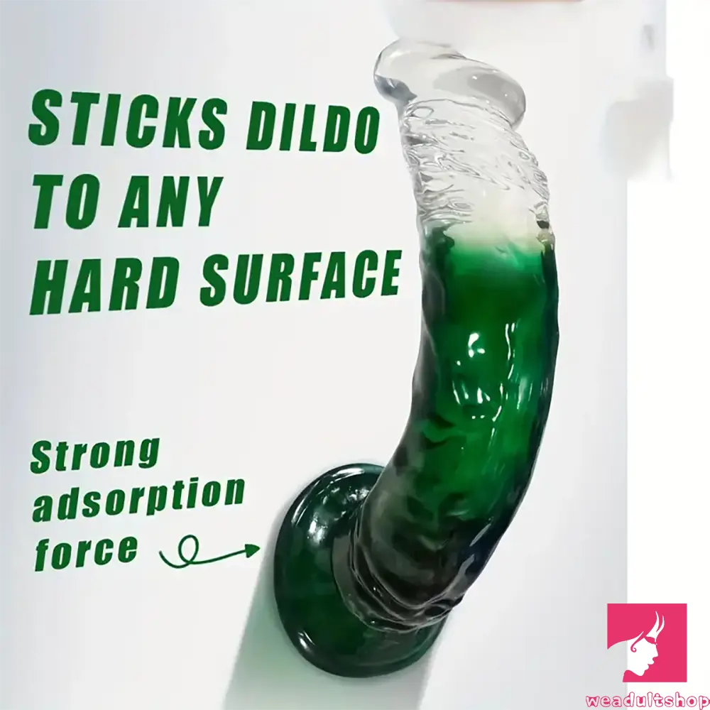 7.28in TPE Penis Clear Real Dildo For Anus Clitoris Stimulation