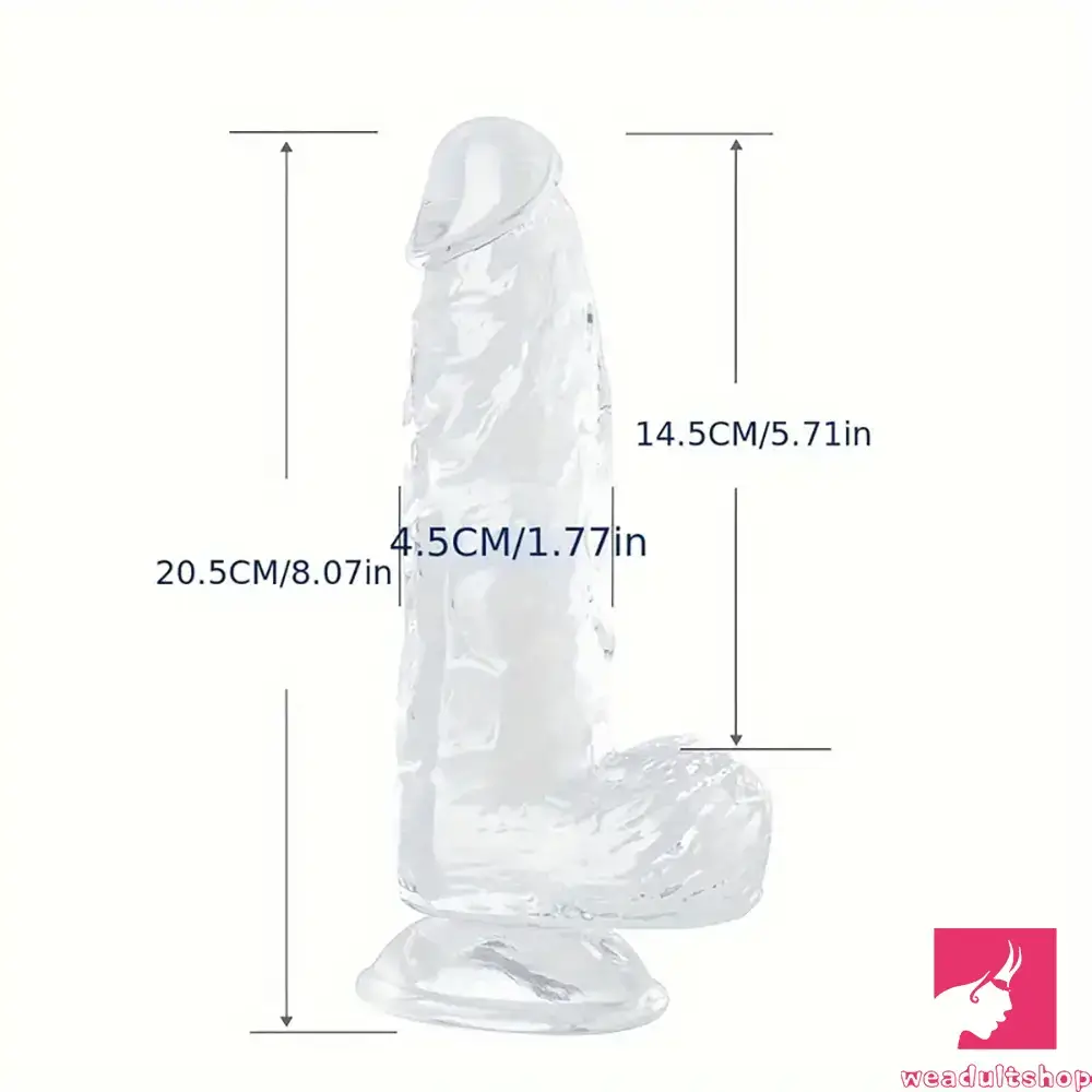 6.4in 7in 8in 9in Clear Real Cock Dildo For G-Spot Vaginal Sex Orgasm