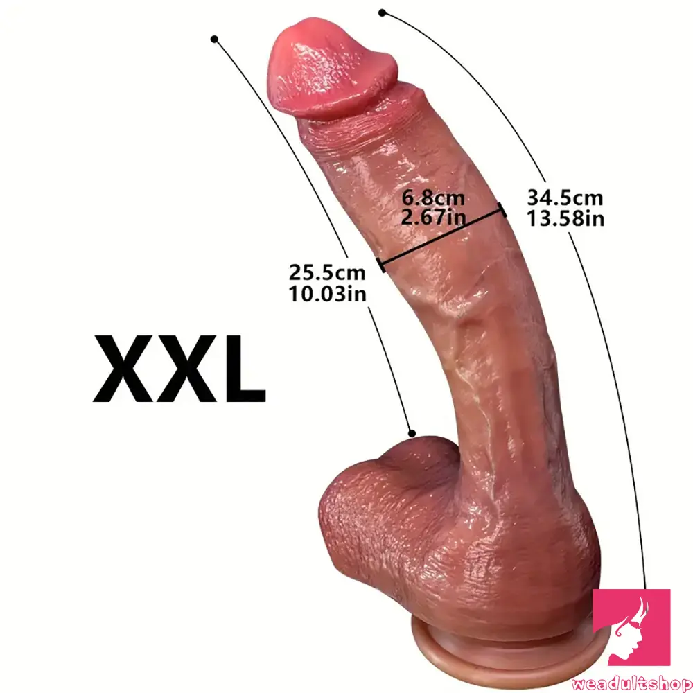 9.05in 10.43in 11.02in 12.2in 13.58in Soft Silicone Large Real Dildo