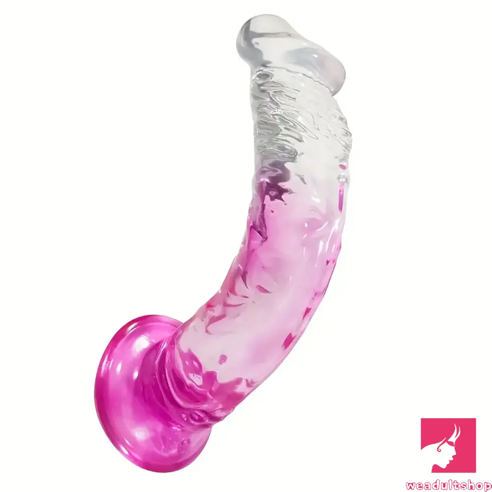 7.28in TPE Penis Clear Real Dildo For Anus Clitoris Stimulation