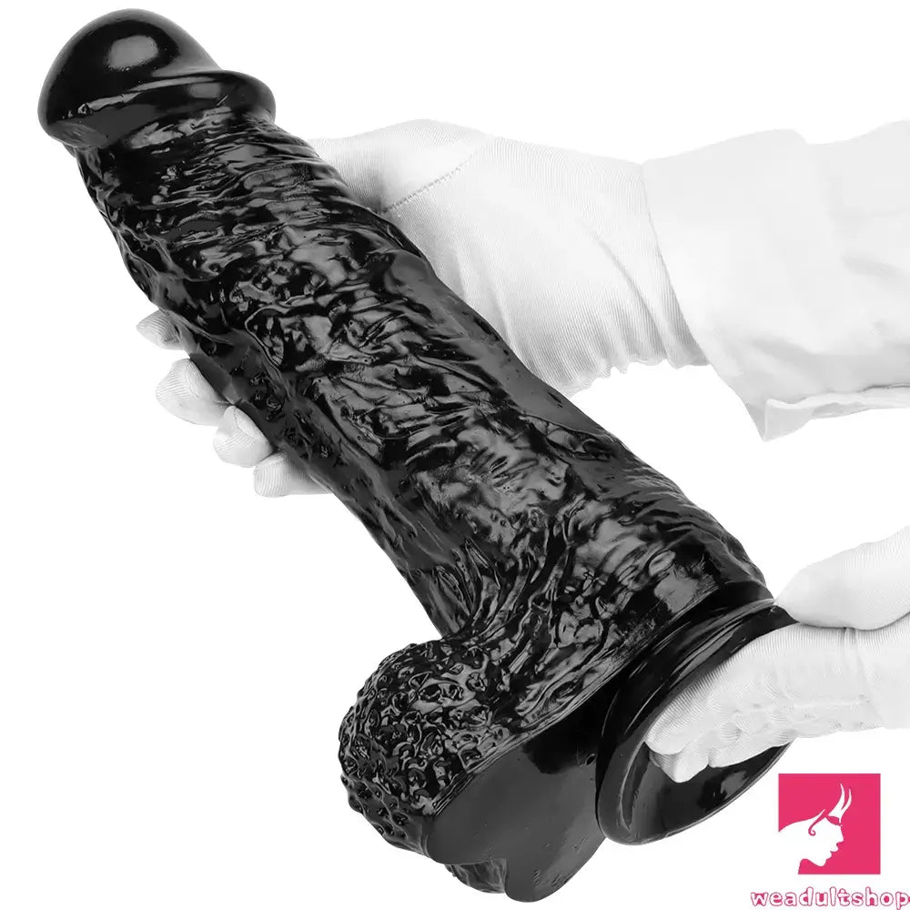 12.2in Super Big Thick Realistic Black Dildo BDSM Sex Toy For Anal Toy