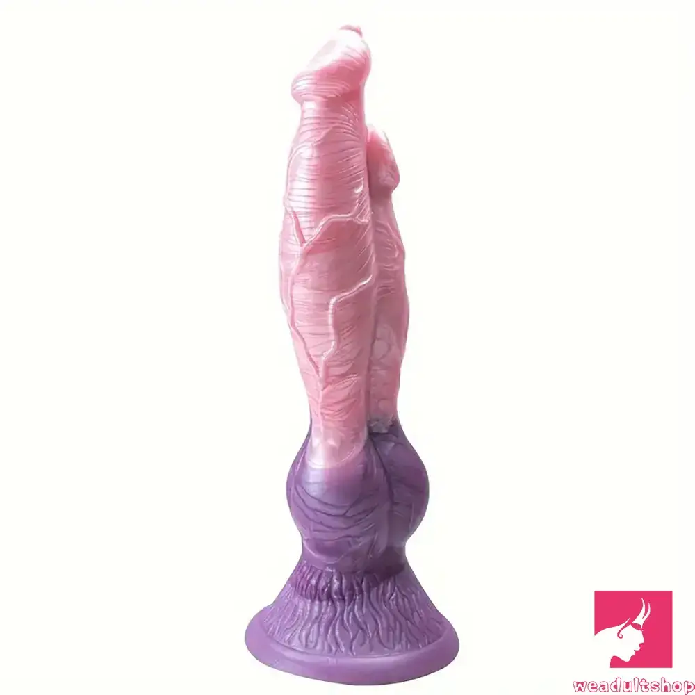 11.02in Colorful Silicone Flexible Fantasy Dog Dildo For BDSM Anal Sex