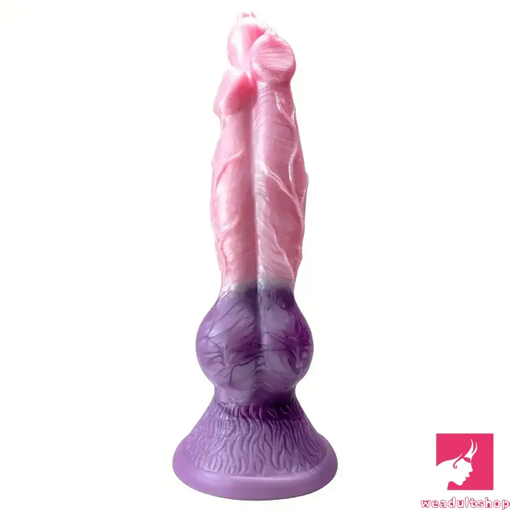 11.02in Colorful Silicone Flexible Fantasy Dog Dildo For BDSM Anal Sex