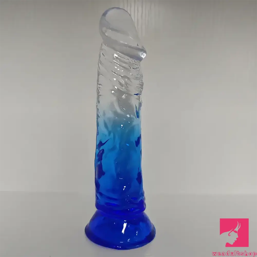 7.28in TPE Penis Clear Real Dildo For Anus Clitoris Stimulation