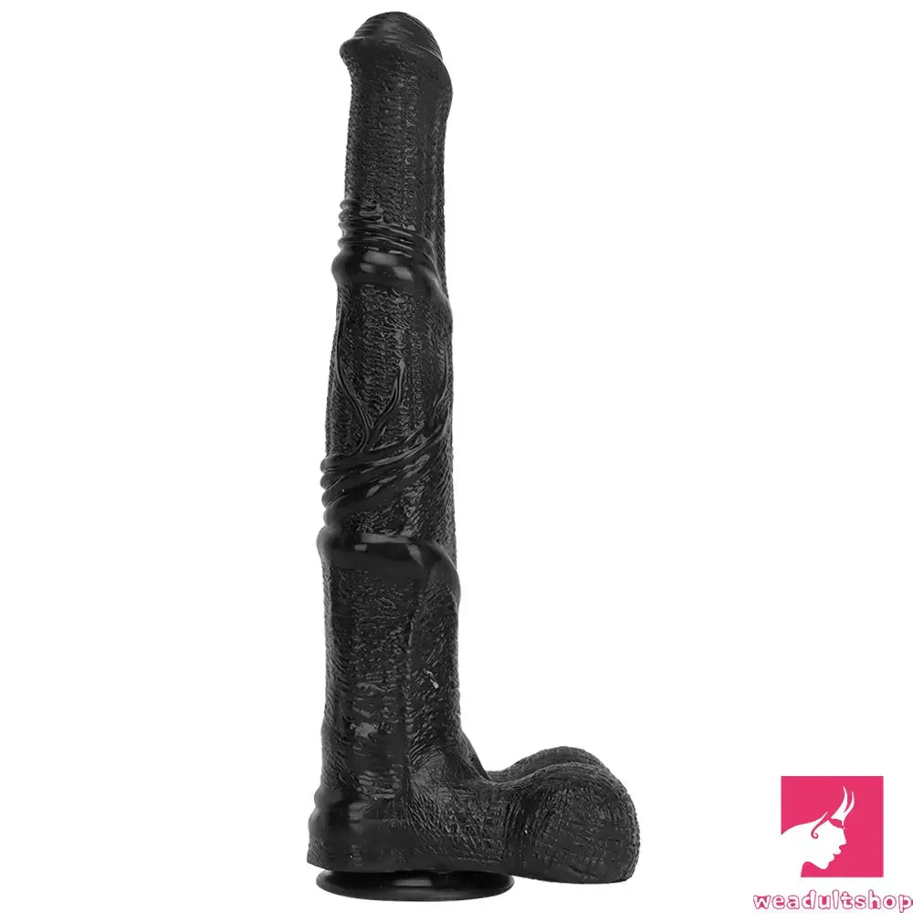 14.76in Extra Long Huge Black Soft Liquid Silicone Horse Penis Dildo
