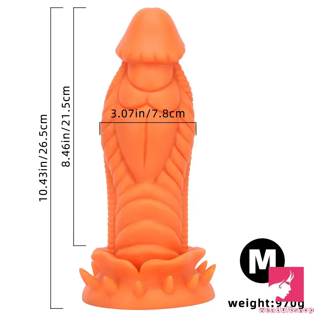 7.87in 10.43in 12.6in Fantasy Silicone Flexible Big No Eggs Dragon Dildo