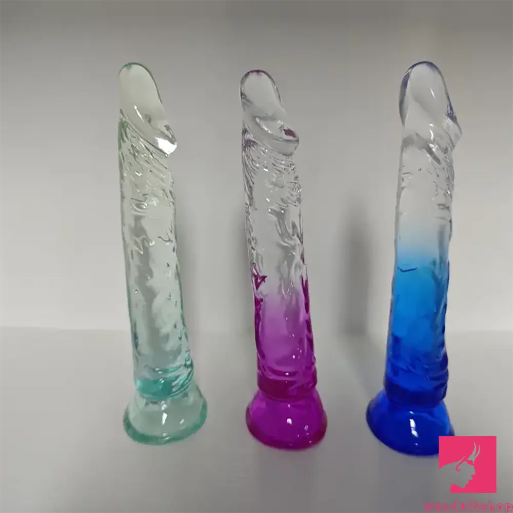7.28in TPE Penis Clear Real Dildo For Anus Clitoris Stimulation