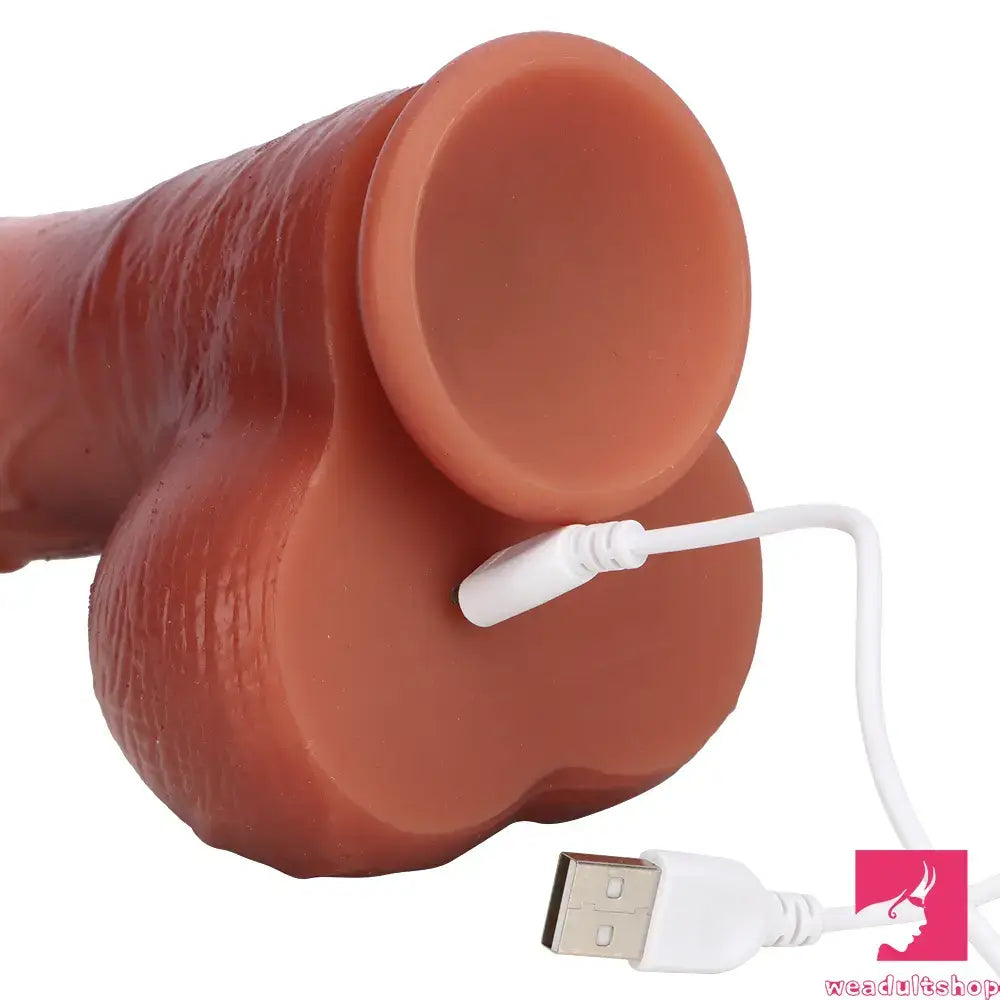 9.05in Real Remote Electric Automatic Heating Thrusting Vibrating Dildo