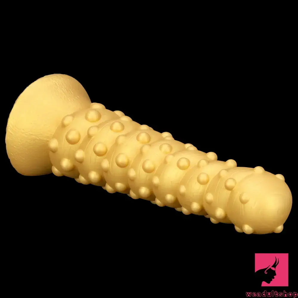 7.48in 11.02in 15in Soft Gold Silicone Spiral Spiked Big Butt Plug Dildo