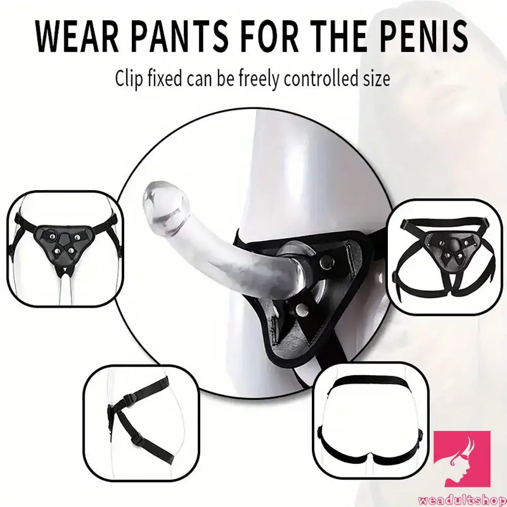 5.51in 6.69in 7.67in Top Quality Realistic Clear Strap On Harness Dildo