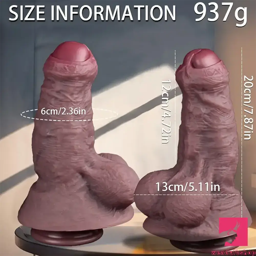 7.87in Lifelike Thick Silicone Soft Dildo For Anal Expansion Adult Toy