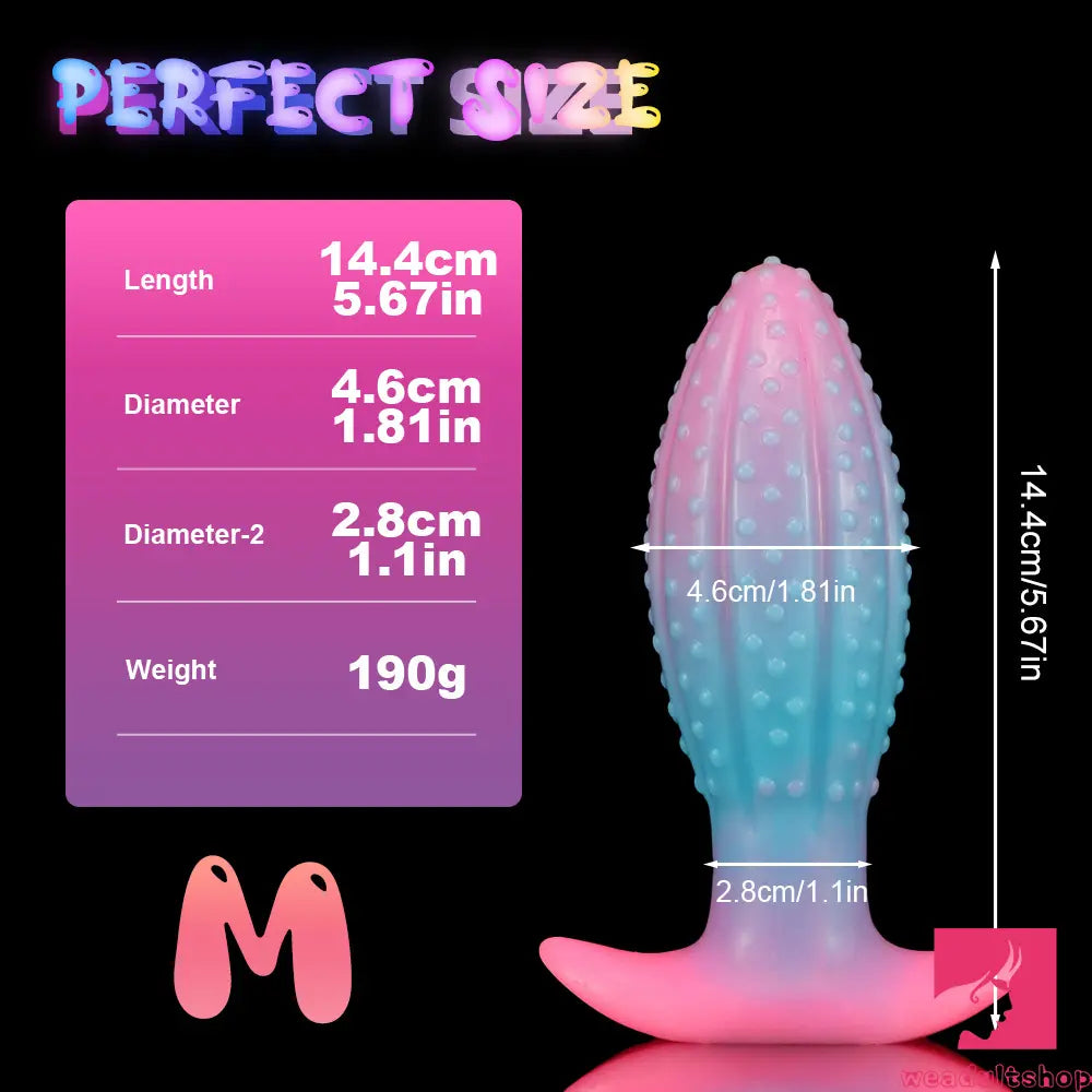 4.5in 5.67in 7.6in Small Silicone Soft Fluorescent Luminous Butt Plug Dildo