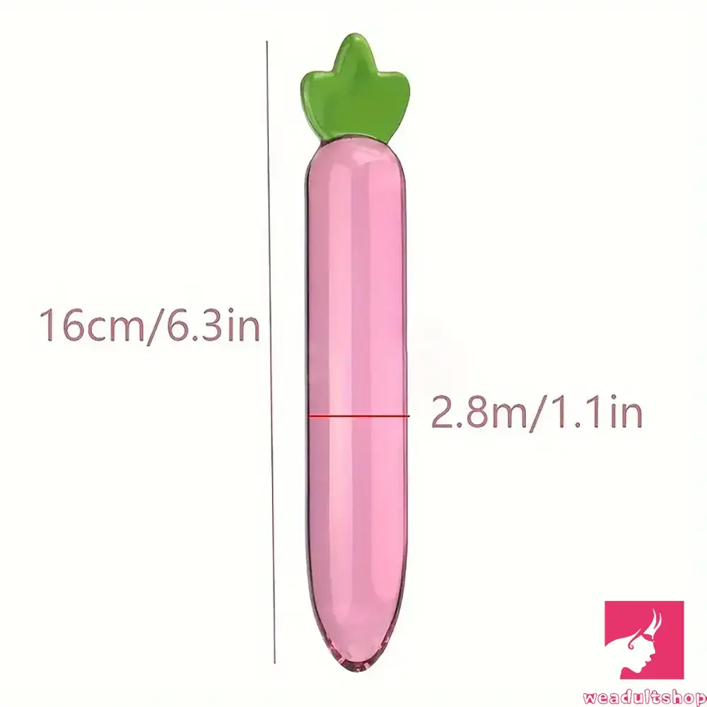 Multiple Lengths Colors Fruit Vegetable Clear Glass Anal Plug Dildo