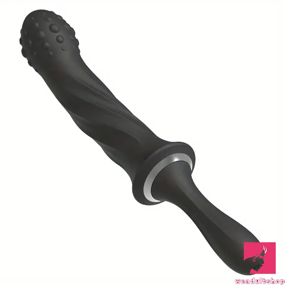 9.65in Silicone Soft Vibrating Dildo With Handle For Anal Stimulator