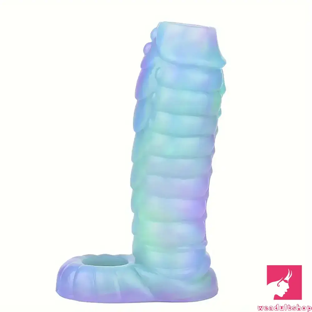 5.39in Lifelike Silicone Soft Dildo Sleeve Snake Luminous Cock Extende 5.39in Lifelike Silicone Soft Dildo Sleeve Snake Luminous Cock Extende