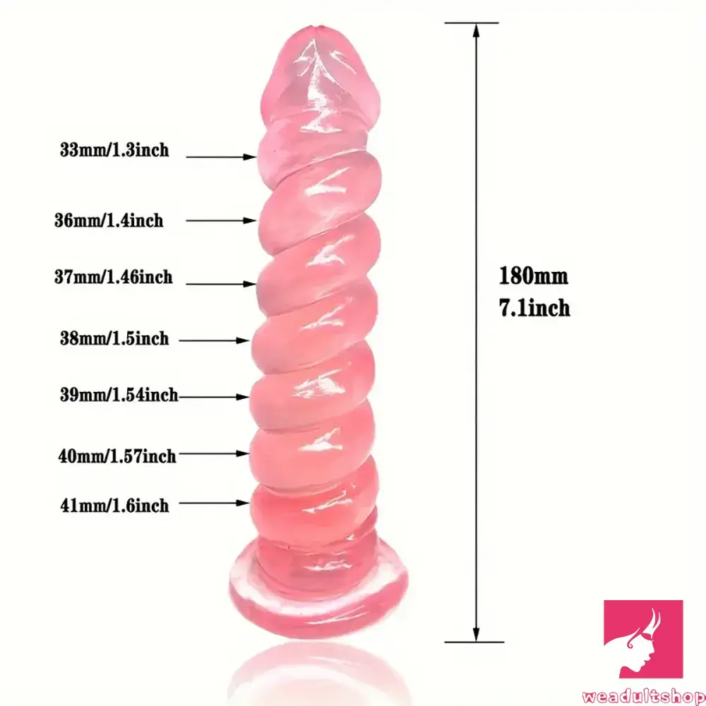 7.1in Unisex Soft Flexible Silicone Dildo For Hands Free Anal Toy