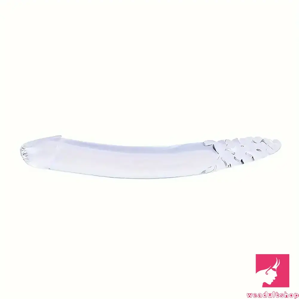 8.4in Clear Elegant Glass Crystal Dildo For Female Male Lesbian Sex