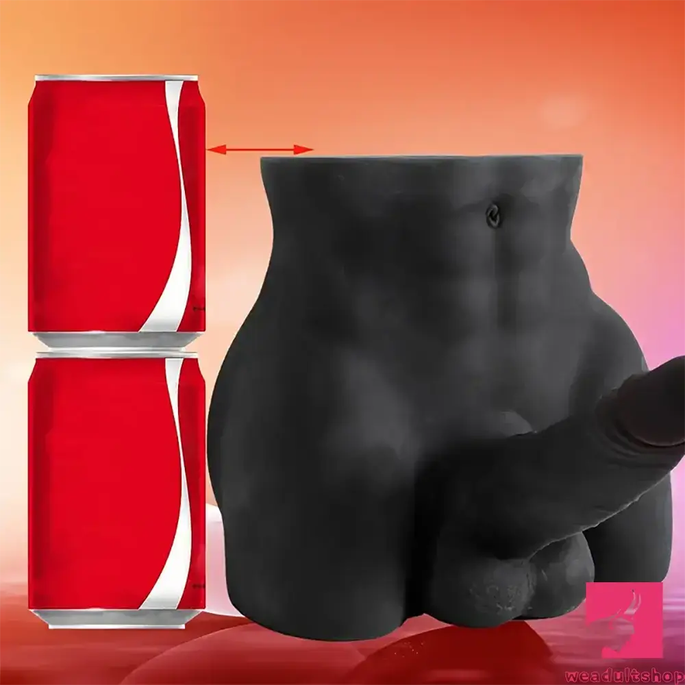 6.3in Silicone Real Soft Dildo With 7.38lb Ebony Male Sex Torso Dildo
