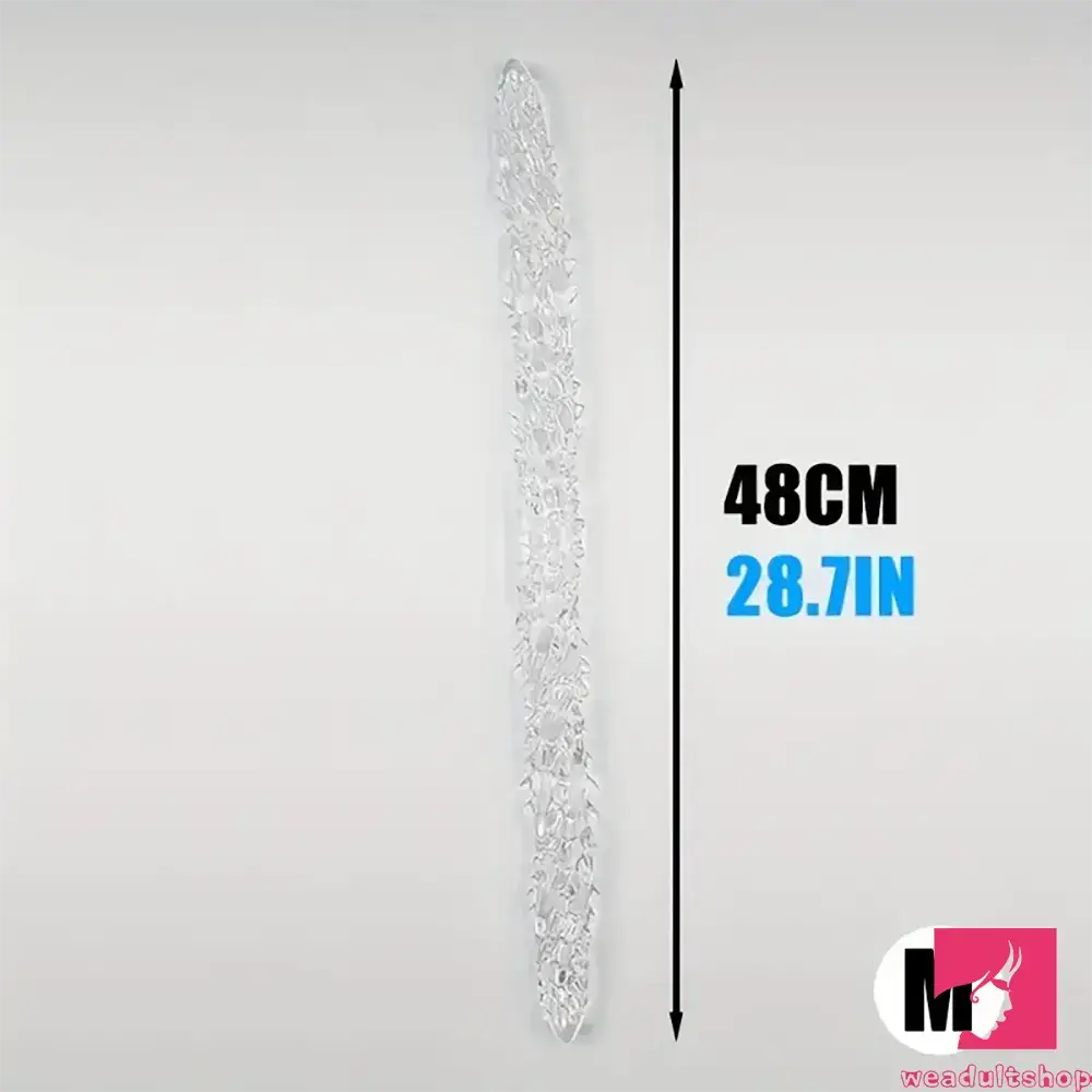 14.8in 18.7in 22.6in Clear Long Dual Heads Huge Spiked Dildo For Adults