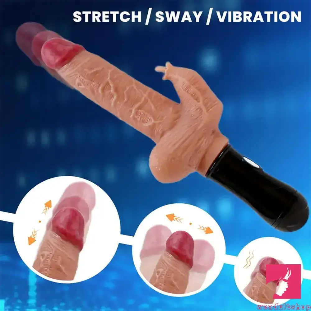 5.5in Real Silicone Soft Thrusting Swing Heating Vibrating Dildo With 5.5in Real Silicone Soft Thrusting Swing Heating Vibrating Dildo With
