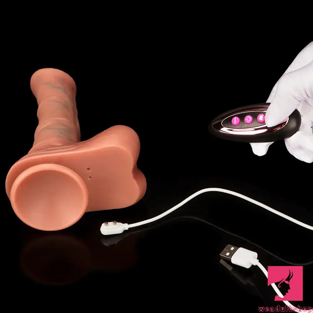 8.85in 4in1 Heating Thrusting Vibrating Rotation Remote Horse Dildo