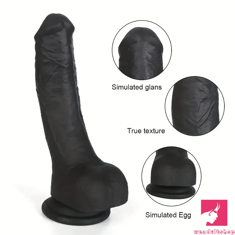 7.28in 8.27in 10.04in Soft Real Ebony Big Looking Silicone Anal Dildo
