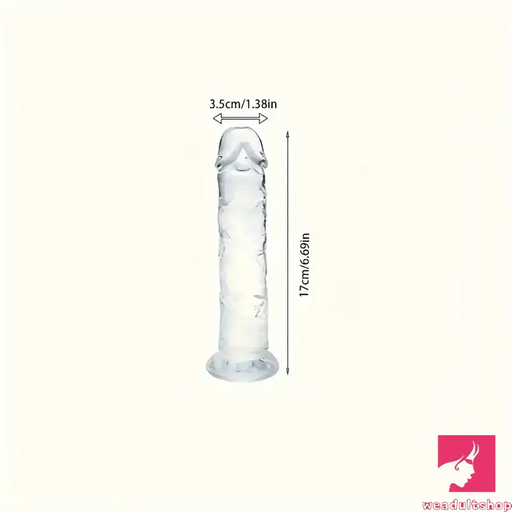 3.54in-9.84in Unisex Realistic Crystal Clear Dildo For Men Women Adult