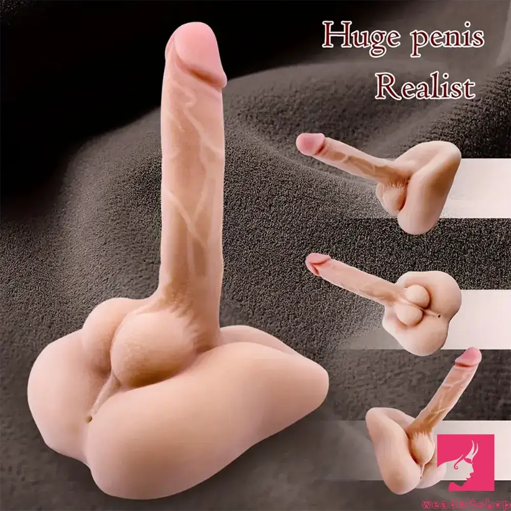 7.1in Real Silicone Flexible Dildo Torso With Anus For Female Male