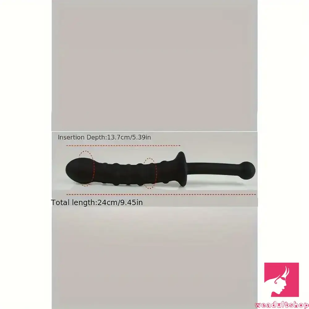 9.45in Unisex Soft Silicone Big Spiked Dildo With Handle For Love Toy