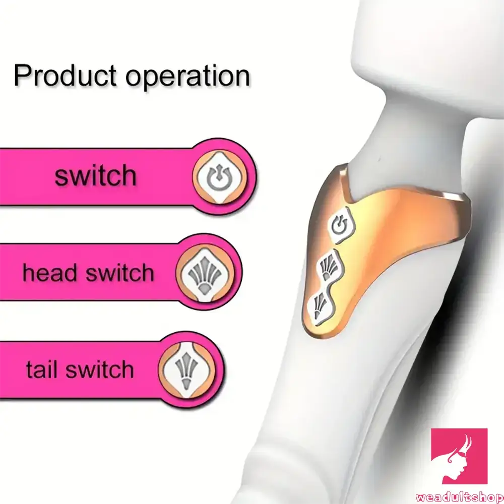 9.96in Dual Motor Silicone Big Wand G-Spot Vibrating Dildo Vibrator