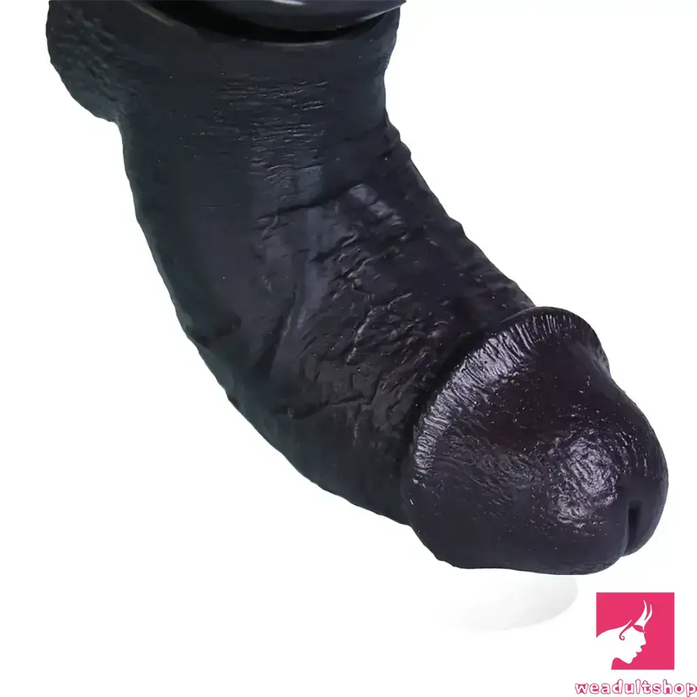 8.26in Realistic PVC Ebony Big Dildo For Anus Clit Hand-Free Sex