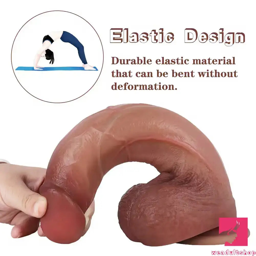 9.5in Superb Flesh-like Silicone Real Soft Feeling Big Dual Density Dildo