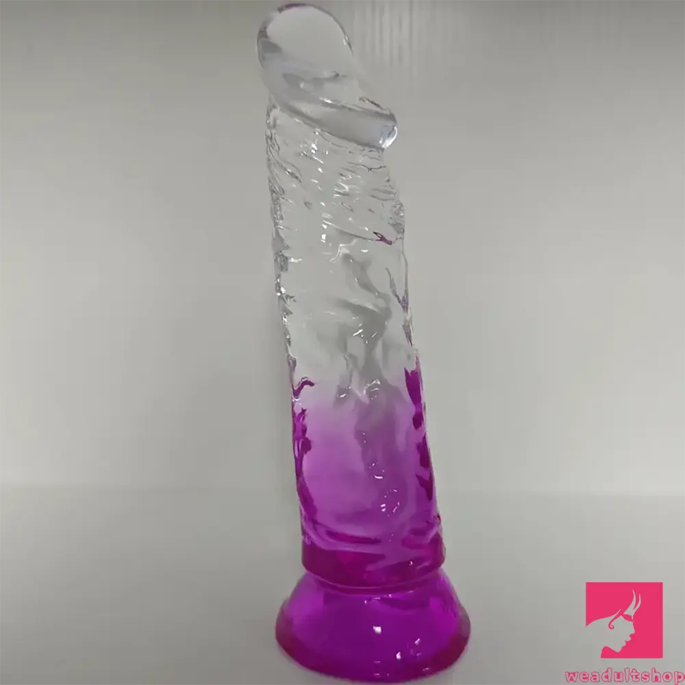 7.28in TPE Penis Clear Real Dildo For Anus Clitoris Stimulation