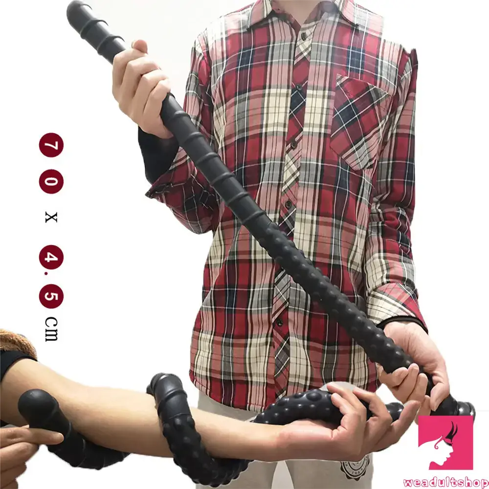 27.56in PVC Extra Huge Long Spiked Spiral Rebar Dildo Anal Plug