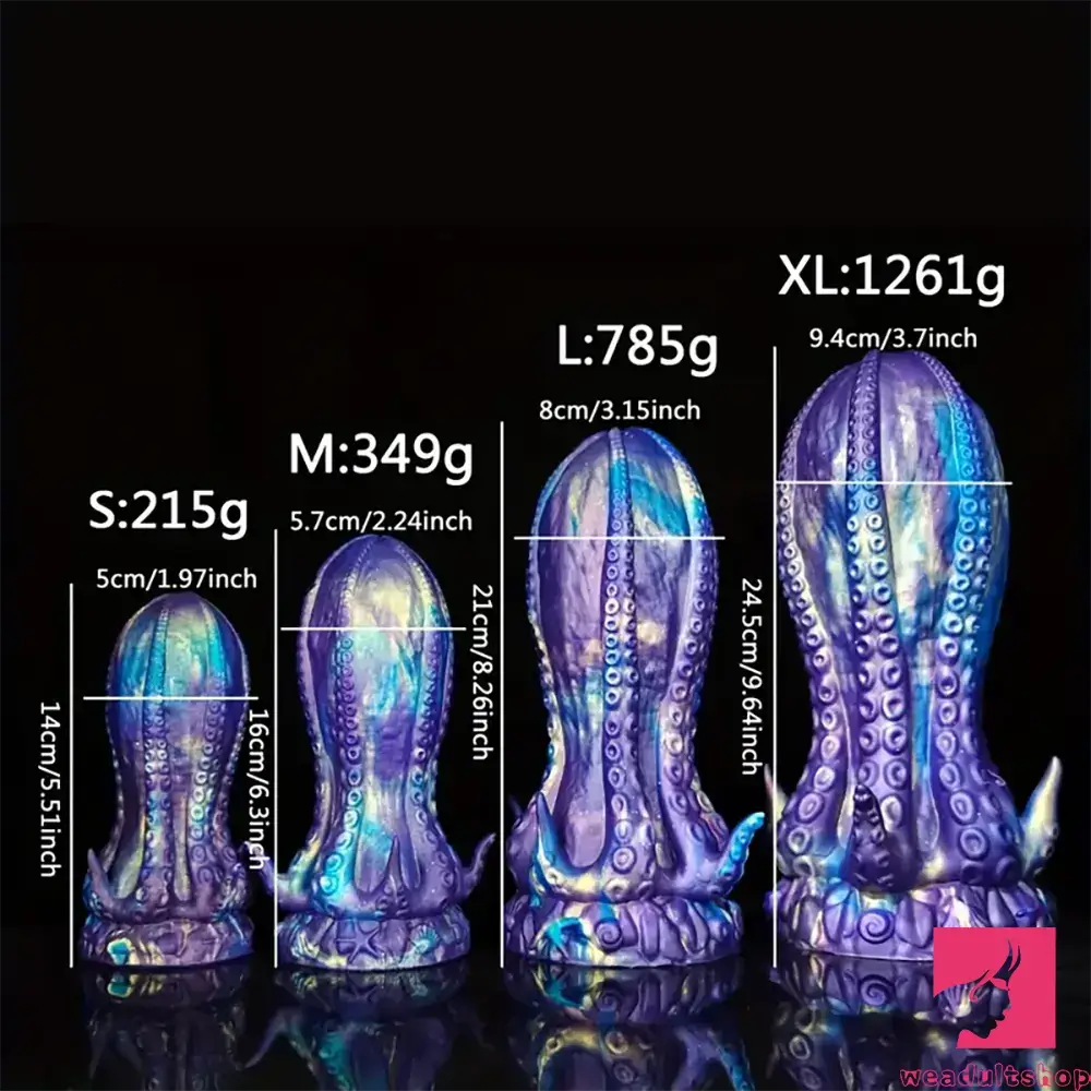 5.5in 6.3in 8.26in 9.64in Gourd Egg Starry Sky Silicone Soft Octopus Dildo