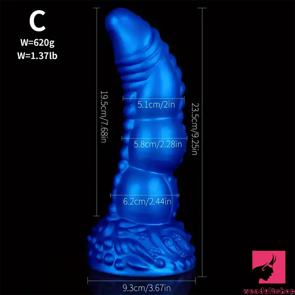 7.87in 8.1in 9.25in Silicone Real Lifelike Monster Soft Bendable Dildo