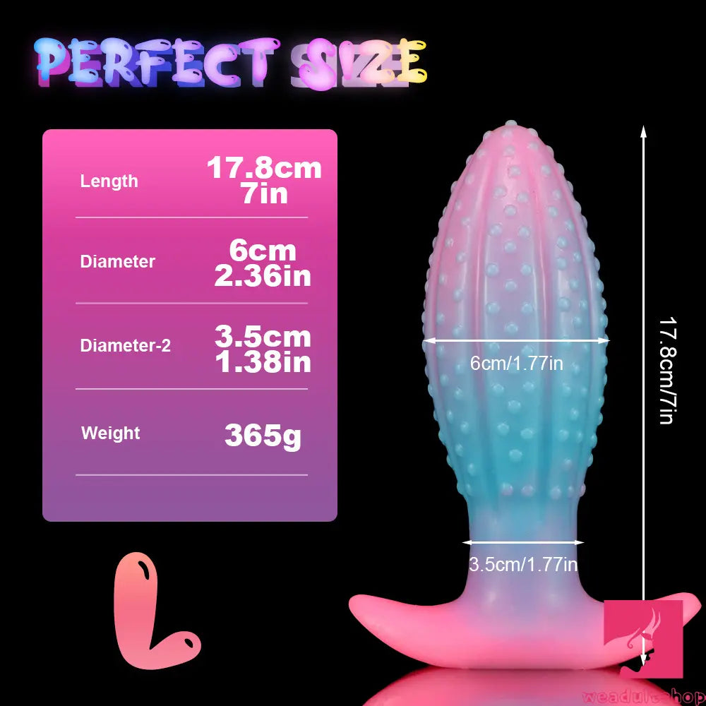 4.5in 5.67in 7.6in Small Silicone Soft Fluorescent Luminous Butt Plug Dildo