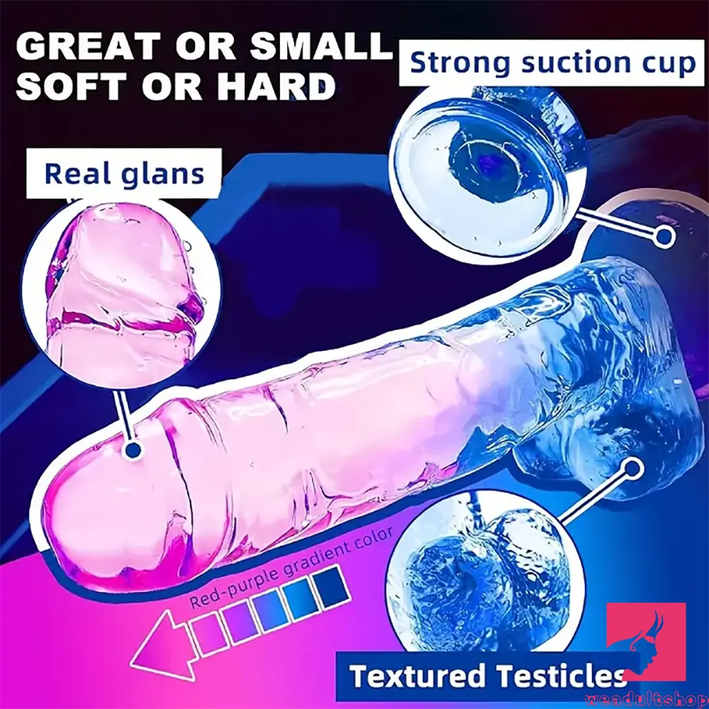 7.5in TPE Cock Clear Real Dildo For Women Anal Sex Stimulator