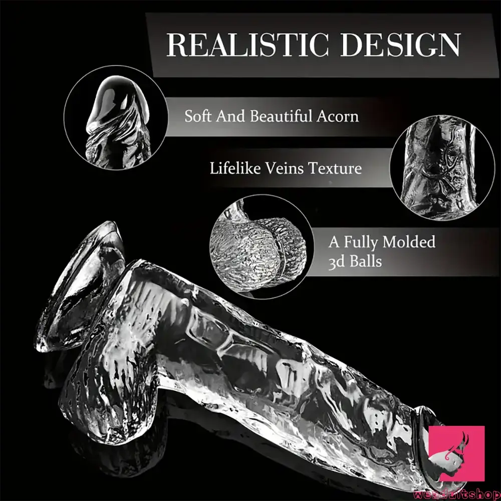 6.4in 7in 8in 9in Clear Real Cock Dildo For G-Spot Vaginal Sex Orgasm