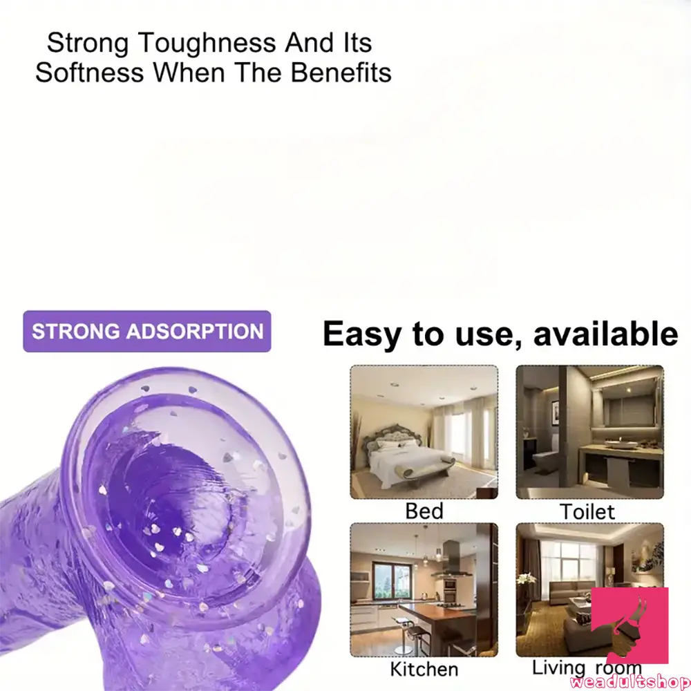 7.3in 7.9in Medical TPE Confetti Clear Dildo For Beginner Sex Toy