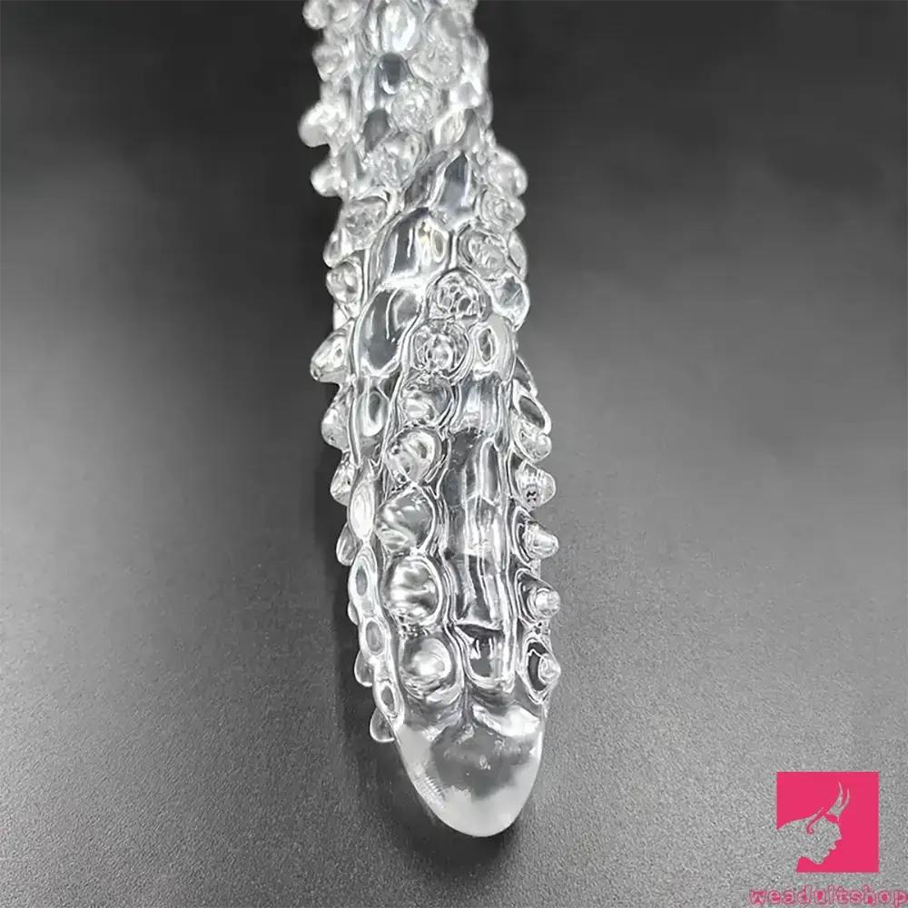 14.8in 18.7in 22.6in Clear Long Dual Heads Huge Spiked Dildo For Adults