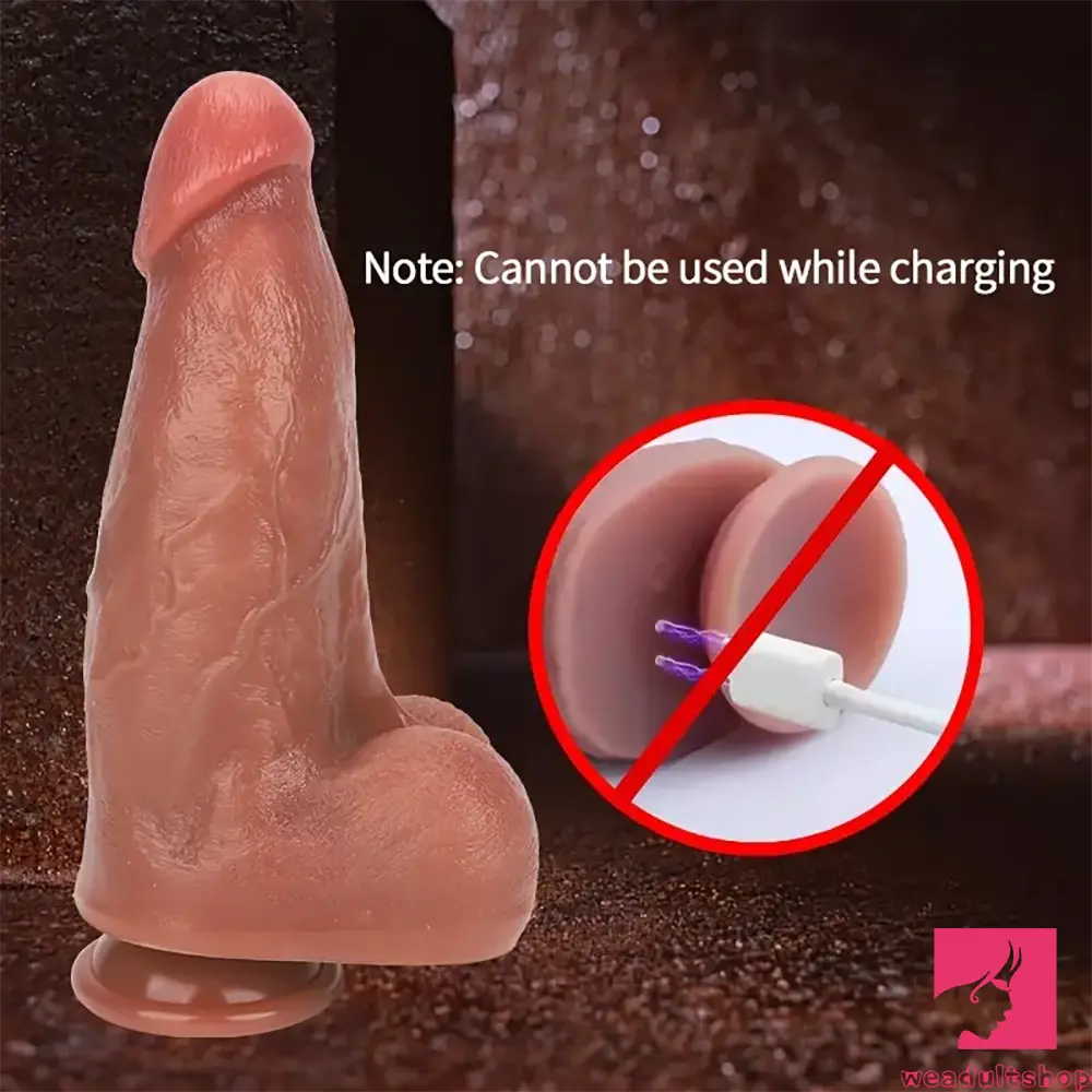 9.45in Ten Modes Thrusting Vibrating Heating Silicone Remote Sex Dildo