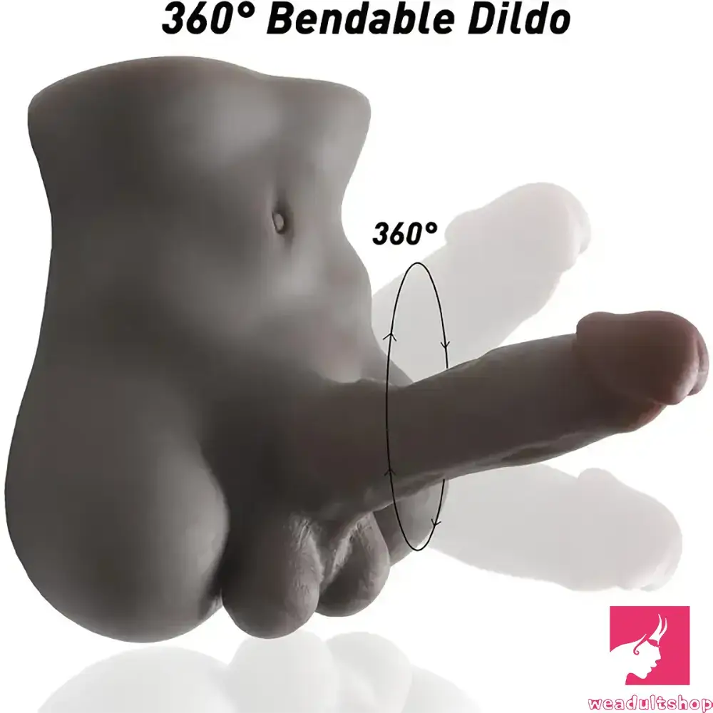 7in Lifelike Silicone Flexible Dildo With Sex Torso Female Adult Toy