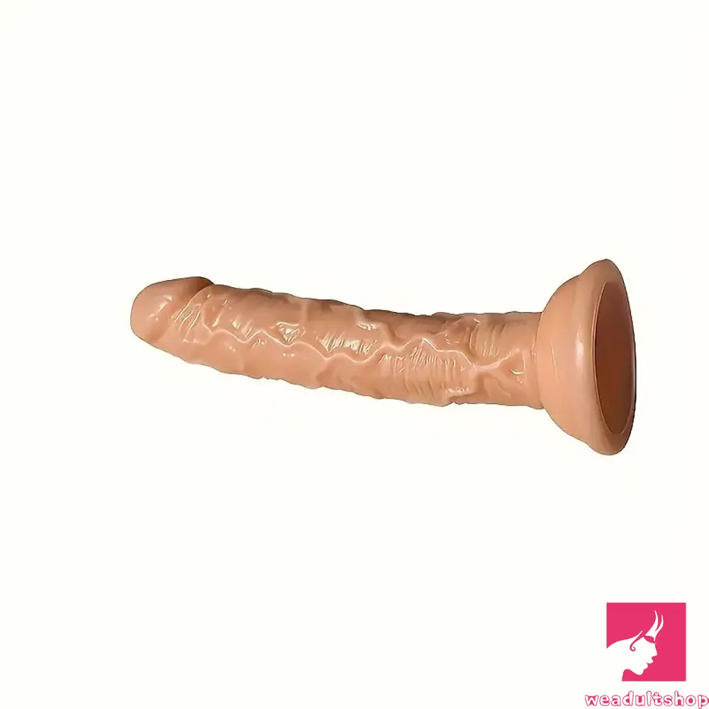 7.29in Silicone Female Flesh Dildo Soft Sex Toy For Handsfree Anal Play