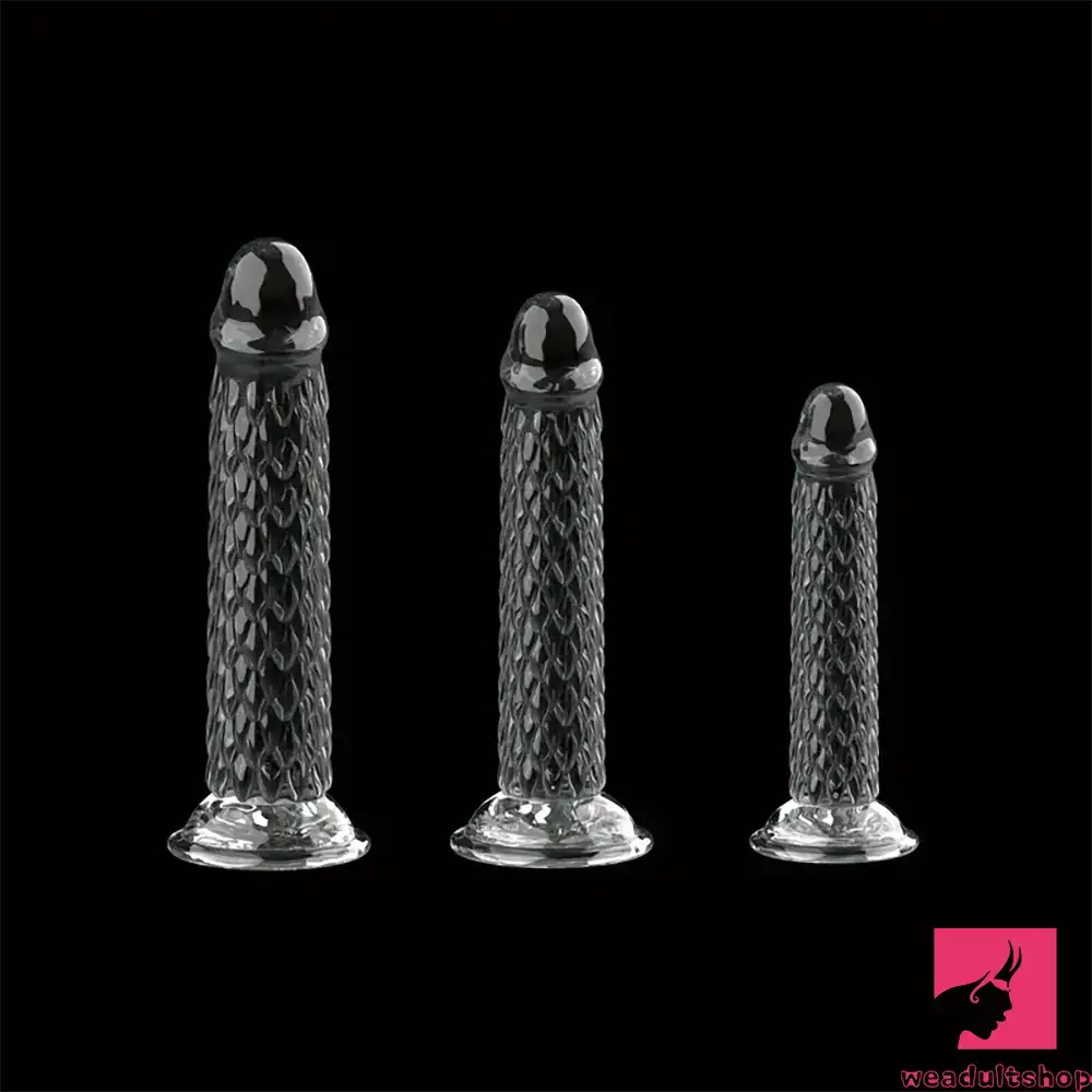 6.3in 7.48in 8.27in Real Lifelike Dragon Clear TPE Soft Male Couple Dildo