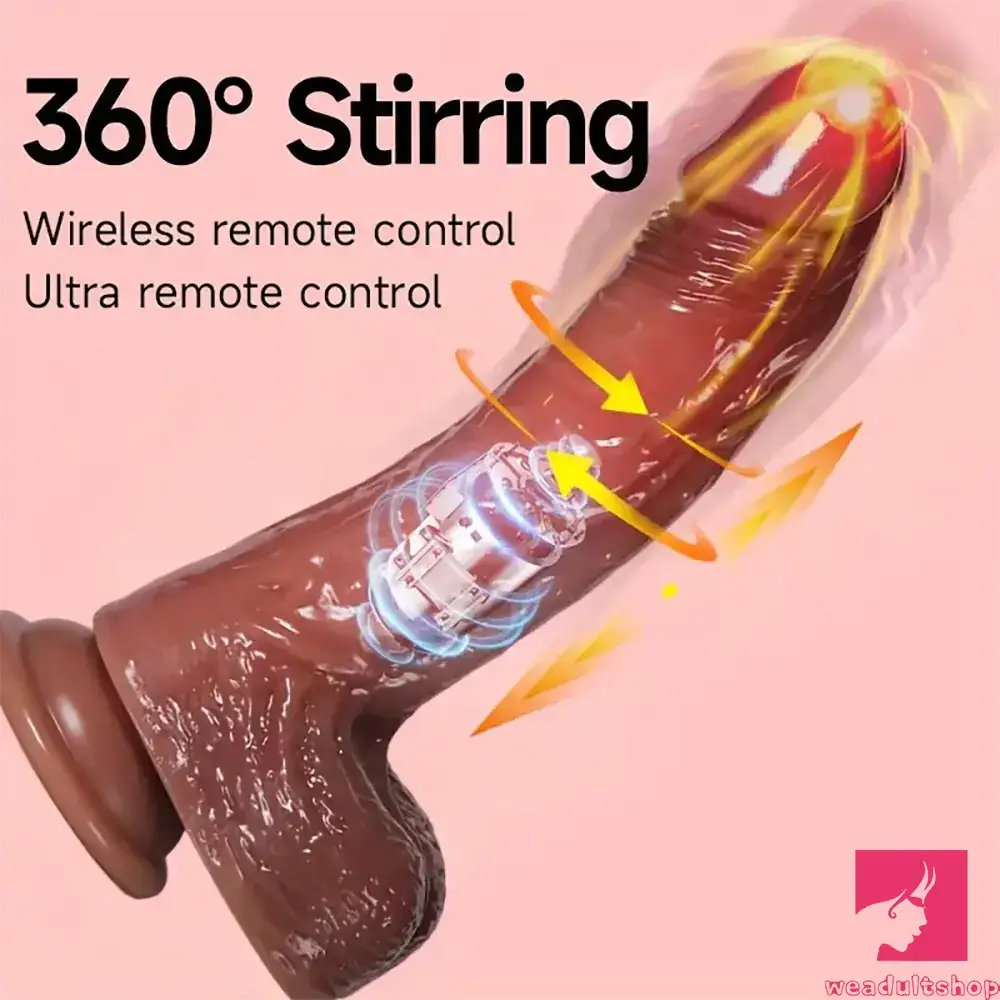 8.66in Silicone 4in1 Heating Thrusting Vibrating Rotation Female Dildo
