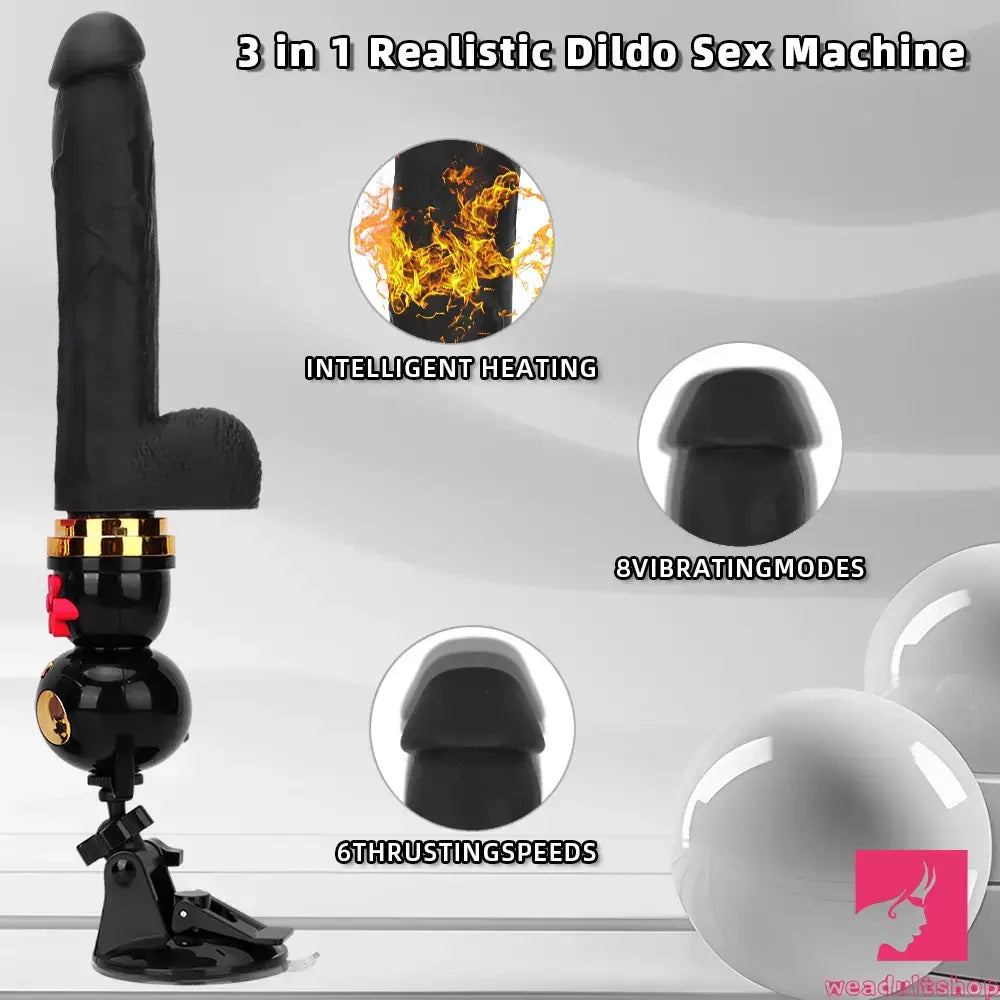 7.87in Cat Heating Thrusting Vibrating Remote Dildo Gun Fucking Sex Machine