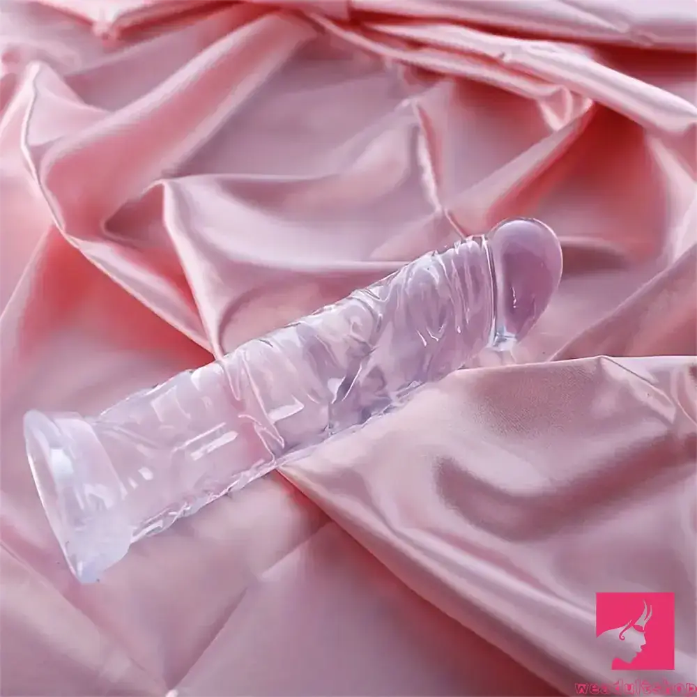 3.54in-9.84in Unisex Realistic Crystal Clear Dildo For Men Women Adult